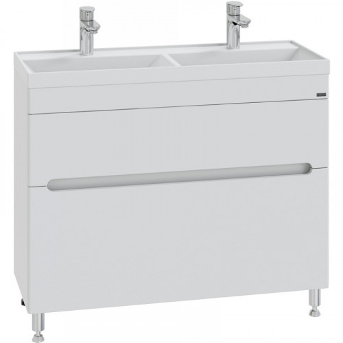 Тумба под раковину СанТа Лондон 100/2 2 ящика Белая МДФ / ЛДСП