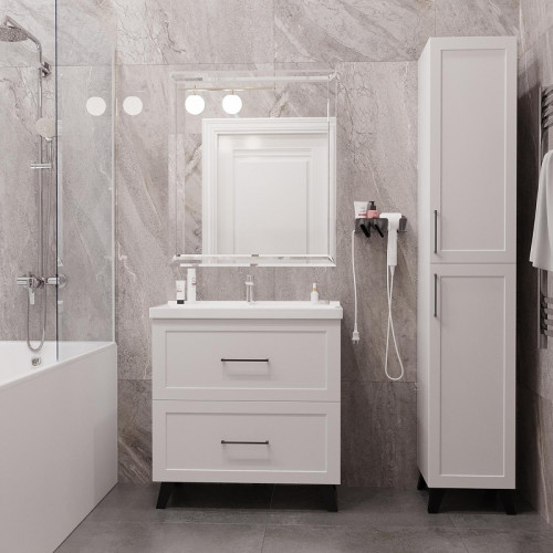 Тумба под раковину Mixline Риф 80 557283 цвет Белый