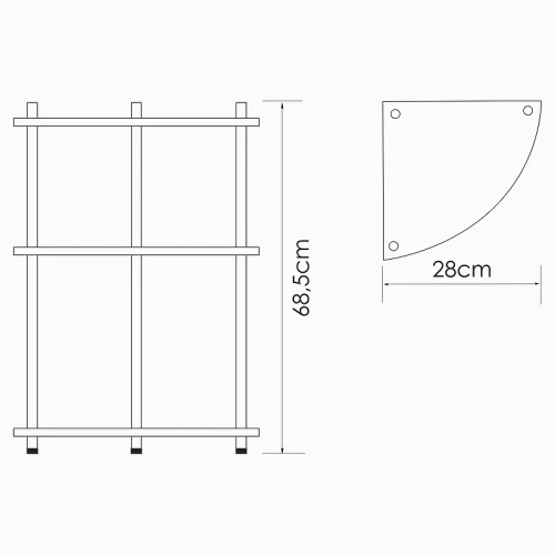 Напольная стеклянная полка WasserKRAFT K-4133 Хром
