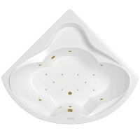 Акриловая ванна Whitecross Konsul 150x150 0110.150150.100.RELAX.GL цвет Белый с гидромассажем форсунки Золото