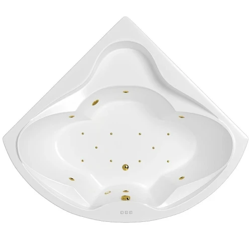 Акриловая ванна Whitecross Konsul 150x150 0110.150150.100.RELAX.GL цвет Белый с гидромассажем форсунки Золото