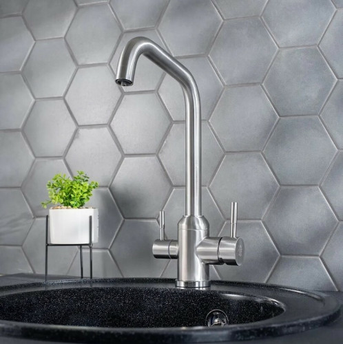 Смеситель для кухни Ростовская Мануфактура Сантехники SUS124-017F-015 Нержавеющая сталь нержавеющая сталь