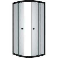 Душевой уголок Melodia della vita Round 80х80 MCNRD8080MBk профиль Черный стекло матовое
