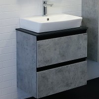 Тумба с раковиной Comforty Эдинбург 60-2 00-00005700 подвесная Бетон светлый МДФ / ЛДСП