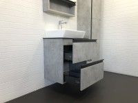 Тумба с раковиной Comforty Эдинбург 60-2 00-00005700 подвесная Бетон светлый МДФ / ЛДСП
