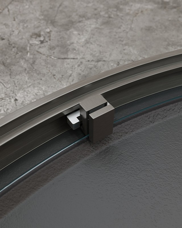 Душевой уголок Cezares Molveno 90x90 MOLVENO-R-1-90-C-GM-IV профиль Оружейная сталь стекло прозрачное
