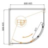 Душевой уголок Cezares Molveno 90x90 MOLVENO-R-1-90-C-GM-IV профиль Оружейная сталь стекло прозрачное