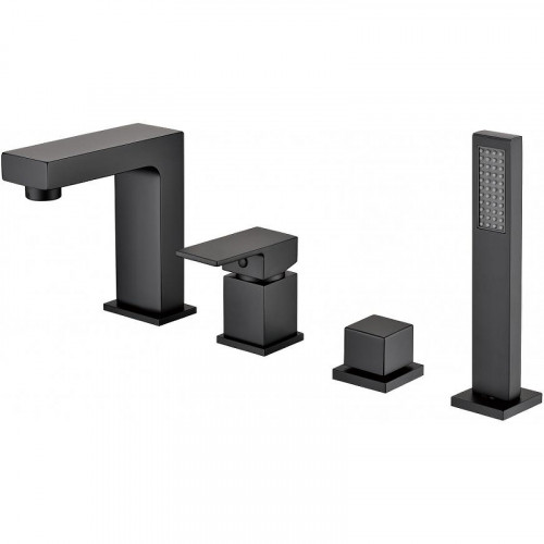 Смеситель на борт ванны Grocenberg GB6008-1BL Черный матовый