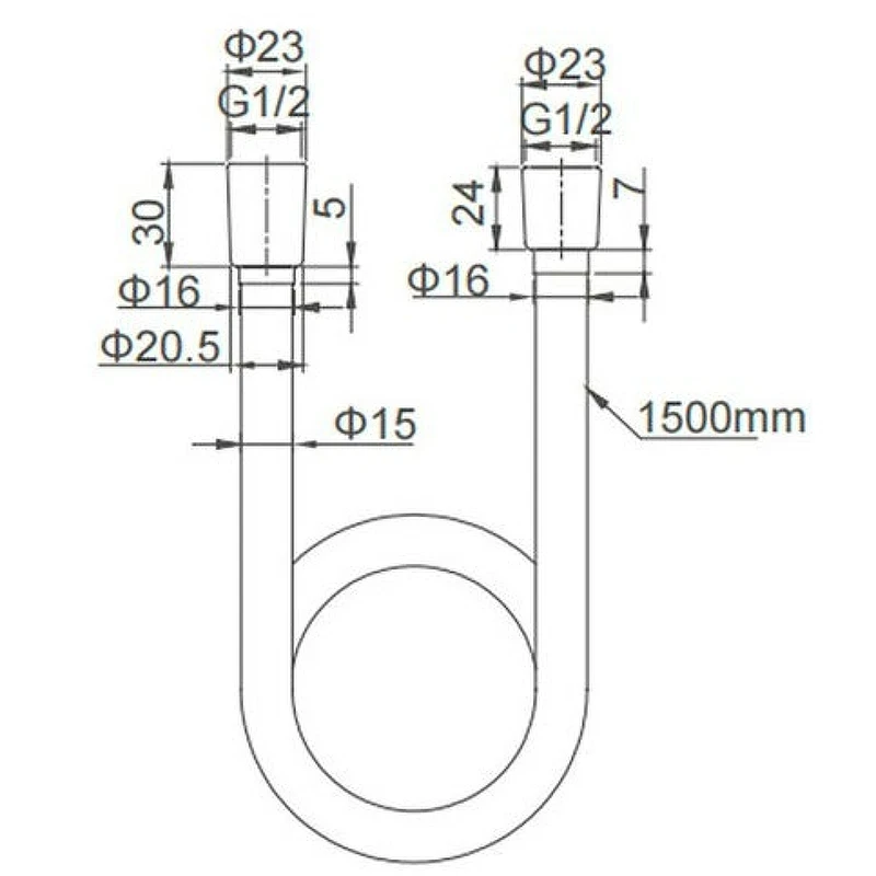 Душевой шланг Caprigo Parts 98-515-NER Черный матовый