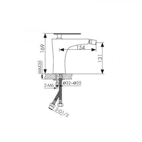 Смеситель для биде Kaiser Star 02088 Хром латунь