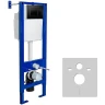 Унитаз с инсталляцией Ceramicanova Union CN4009T + Berges Atom 410 040332 с сиденьем Микролифт и Черной матовой клавишей смыва